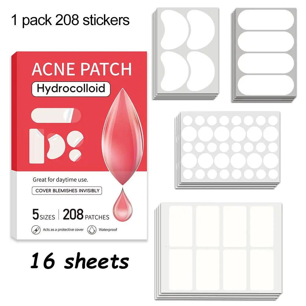 Large Pimple Patches for Face, Big Hydrocolloid Acne Patches for Body, Forehead, Chin, Zit Breakouts (Strip, Contoured, Dots)