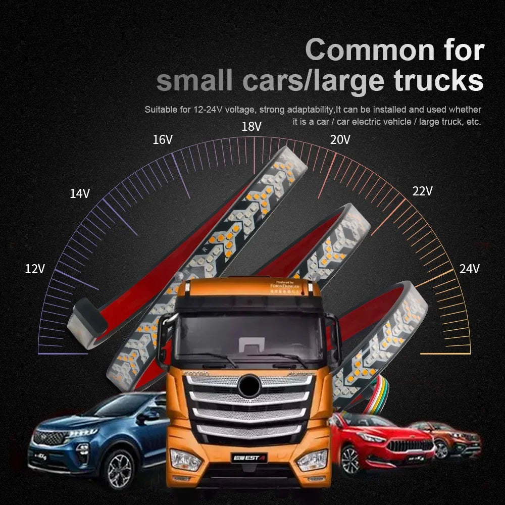 12V 24V Arrow LED Tailgate Light Strip For Truck Pickup RV SUV ATV Jeep Car Driving Turn Singal Brake Warning Rear Tail Lamp Bar