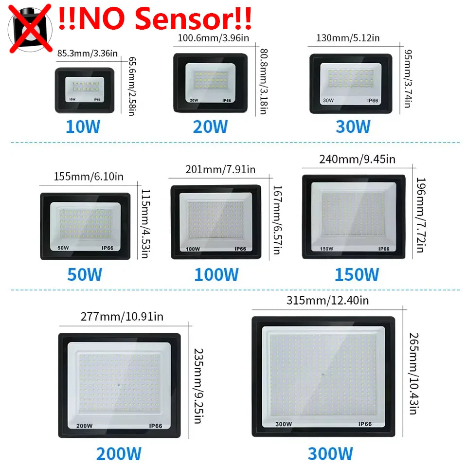 LED PIR Motion Sensor/ NO Sensor Floodlight Wall Light Outdoor 3 Color AC220V IP66 Waterproof LED Spotlight Reflector For Garden