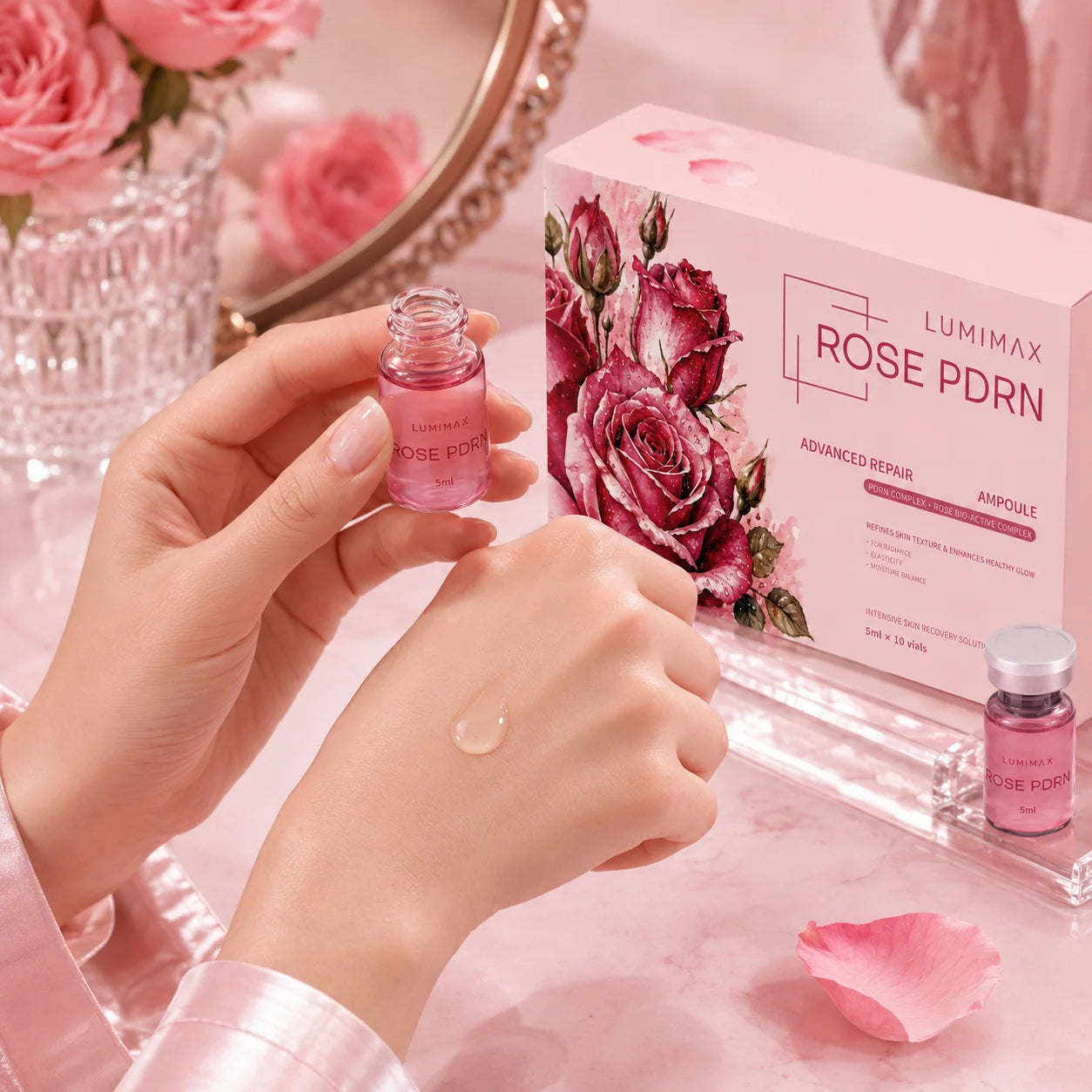 Korean Skin Care ROSE PDRN Serum Pink PDRN Collagen Essence Firming Hydrating  Brighting Face Care 5ML*10vial Beauty Product