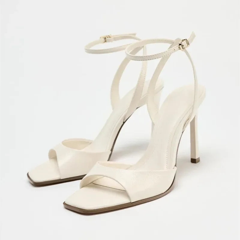 Summer New Women Shoes Fashion Open Toe High Heeled Sandals for Woman Elegant French Casual Shoes Designer Shoes Sandalias Mujer