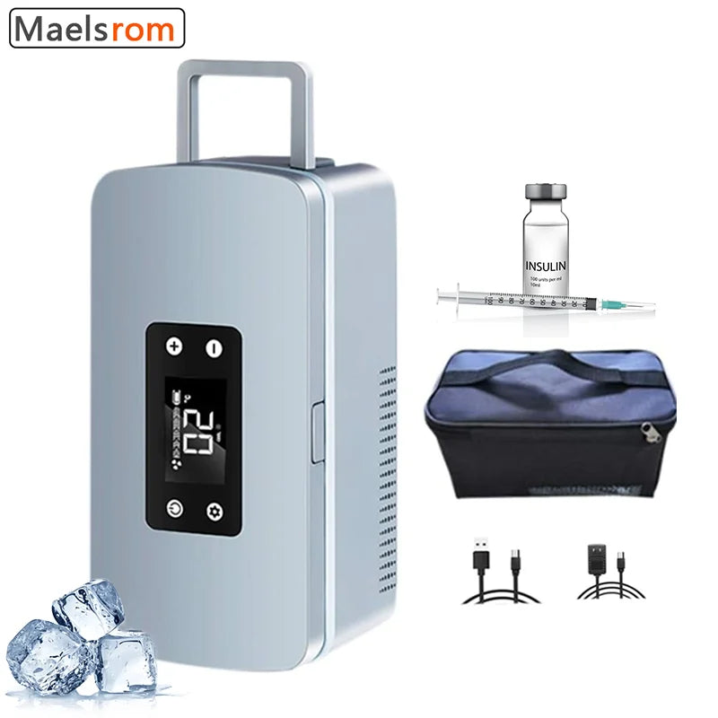 Insulin Cooler - USB Rechargeable Mini Medical Refrigerator with Smart Temperature Control for Travel & Home Use (Car/Office