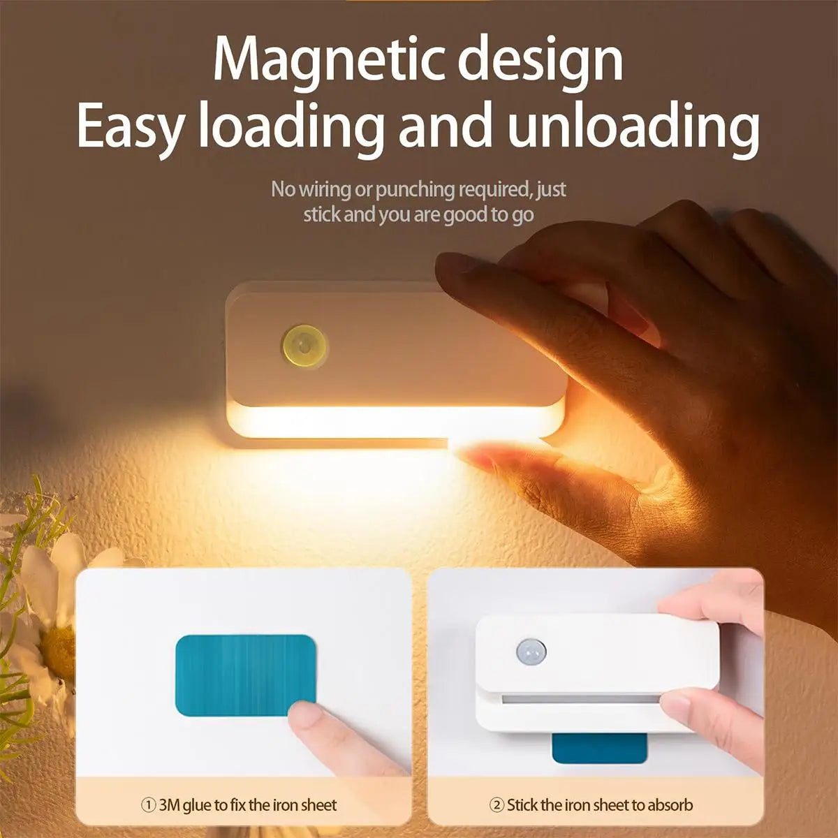 Sensor Led Night Light Magnetic Smart Motion Lamp Wireless Rechargeable Lights For Hallway Bedroom Corridor Bedside Mini Stairs