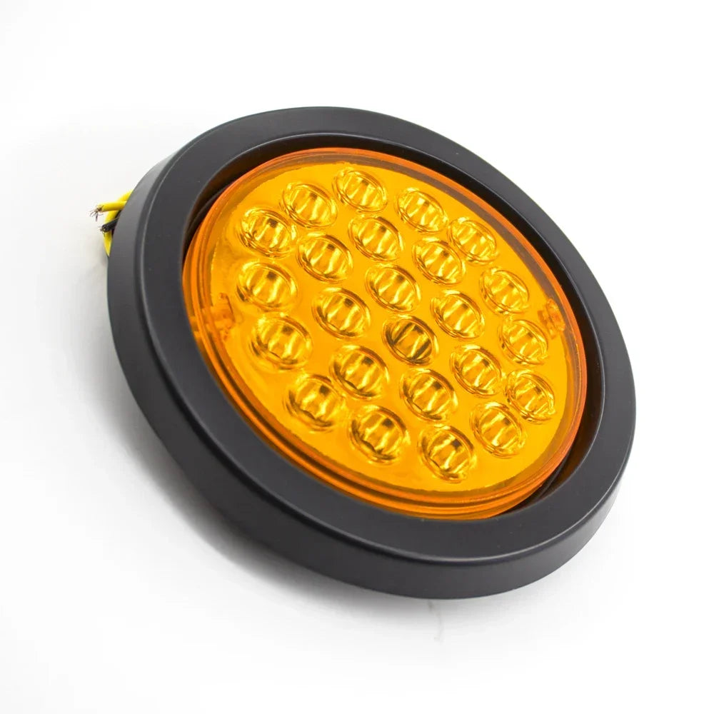 12V 24V Car Truck Trailer Round 24 LED Rear Tail Light Brake Stop Side Marker Turn Singal Indicator Warning Lights RV Caravan