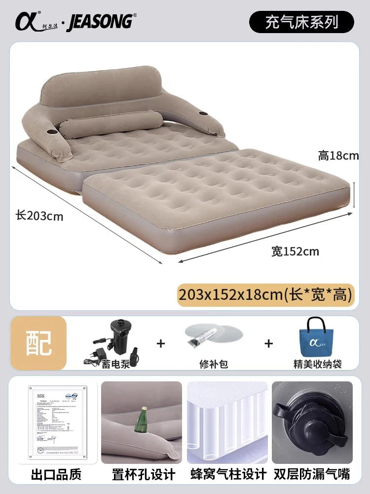inflatable sofa sleepable reclining folding air cushion bed household double mattress outdoor camping air cushion sofa
