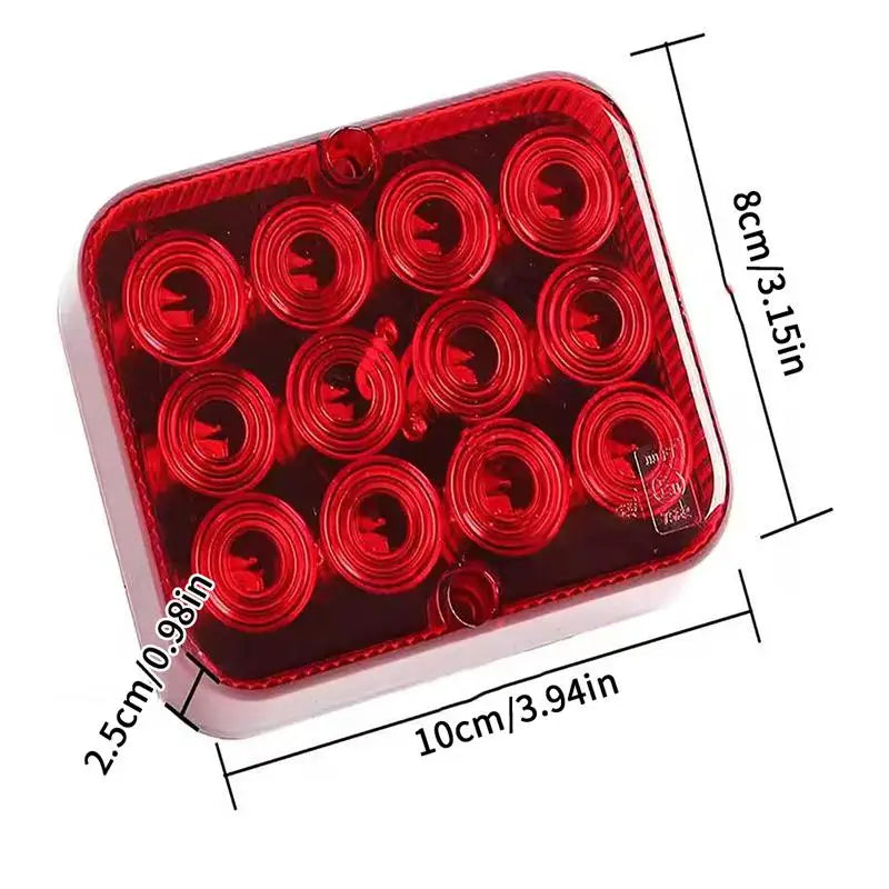 12V 24V 12LED Waterproof Rear Warning Light Truck Trailer Caravan Brake Tail Fog Lamp