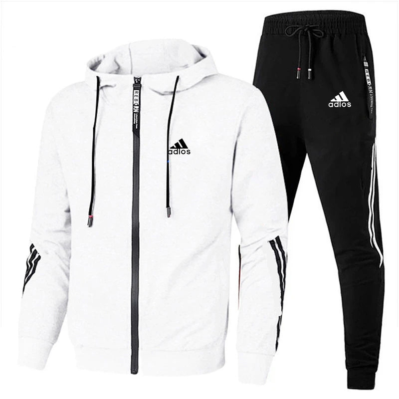 Spring Autumn Men Tracksuits Sets Long Sleeve Hoodie+Jogging Trousers 2 Piece Fitness Running Suits Sportswear Casual Clothing