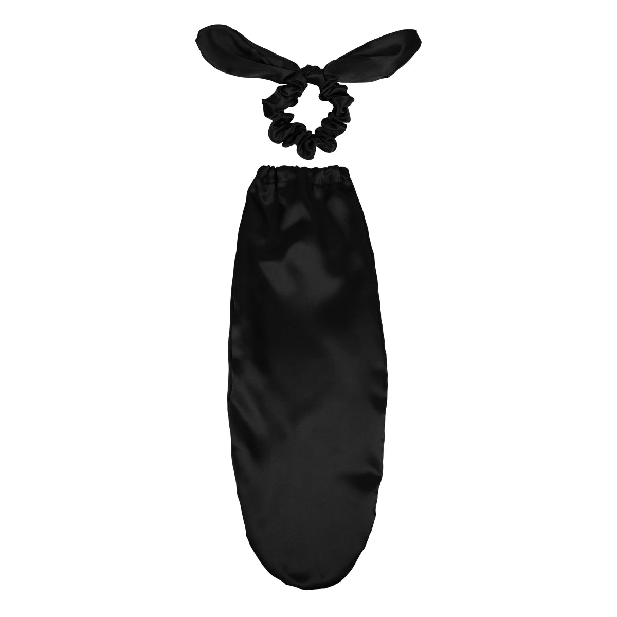 Satin Sleep Cap with Hair Bow Scrunchies, Soft Long Hair Bonnet for Long Hair, Hair Protector for Daily Use & Nighttime