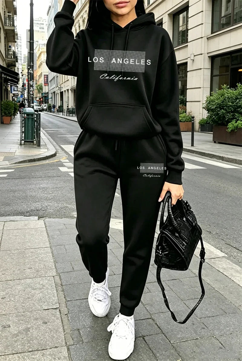 2026 Women's 2 Pcs Set Casual Sweatshirt Outfits Outdoors Sports Jogging Clothing Fall Winter Single Mix and Match Hoodie Pants