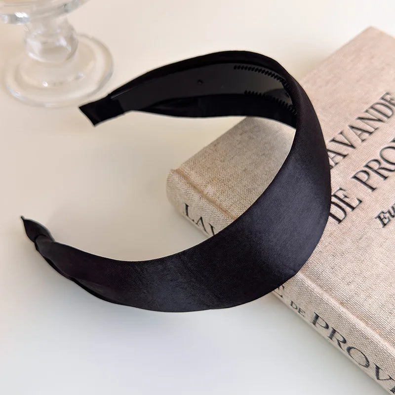 Satin Wide Headbands for Women Elegant Solid Color Hair Hoop Hairbands Wash Face Headwear Hair Bands Hair Accessories Headdress