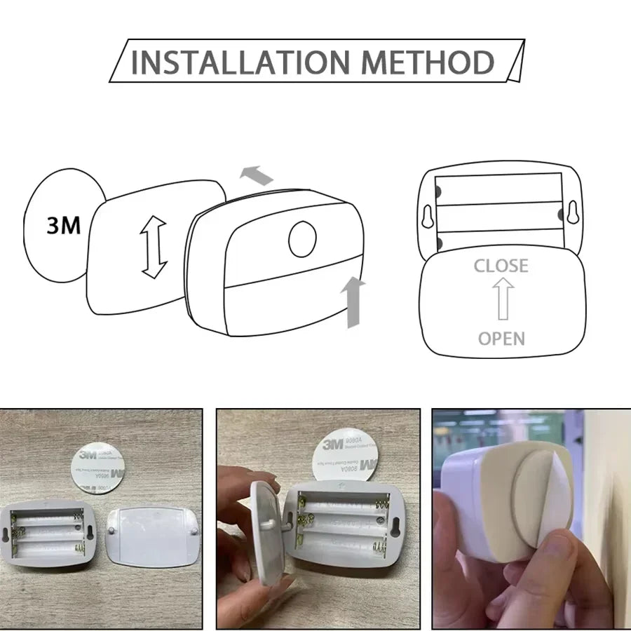 LED Motion Sensor Night Light PIR Intelligent Under Cabinet Light Battery Power Wireless Wall Lamp for Bedroom Hallway Stairs