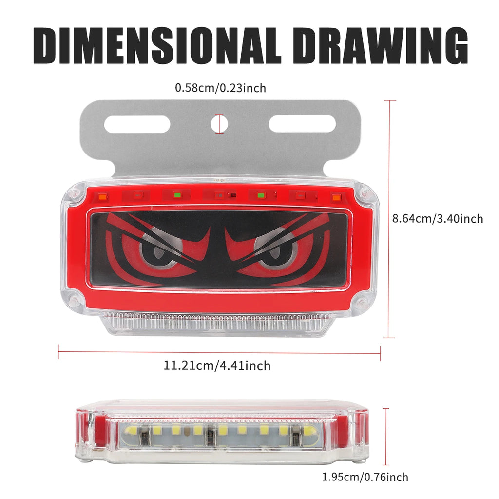 1x 24V Truck RV Vehicle Eye Side Marker Lights Waterproof Ultra-Brigh Focus Lamp LED Side Marker Lights With Dynamic Effect red