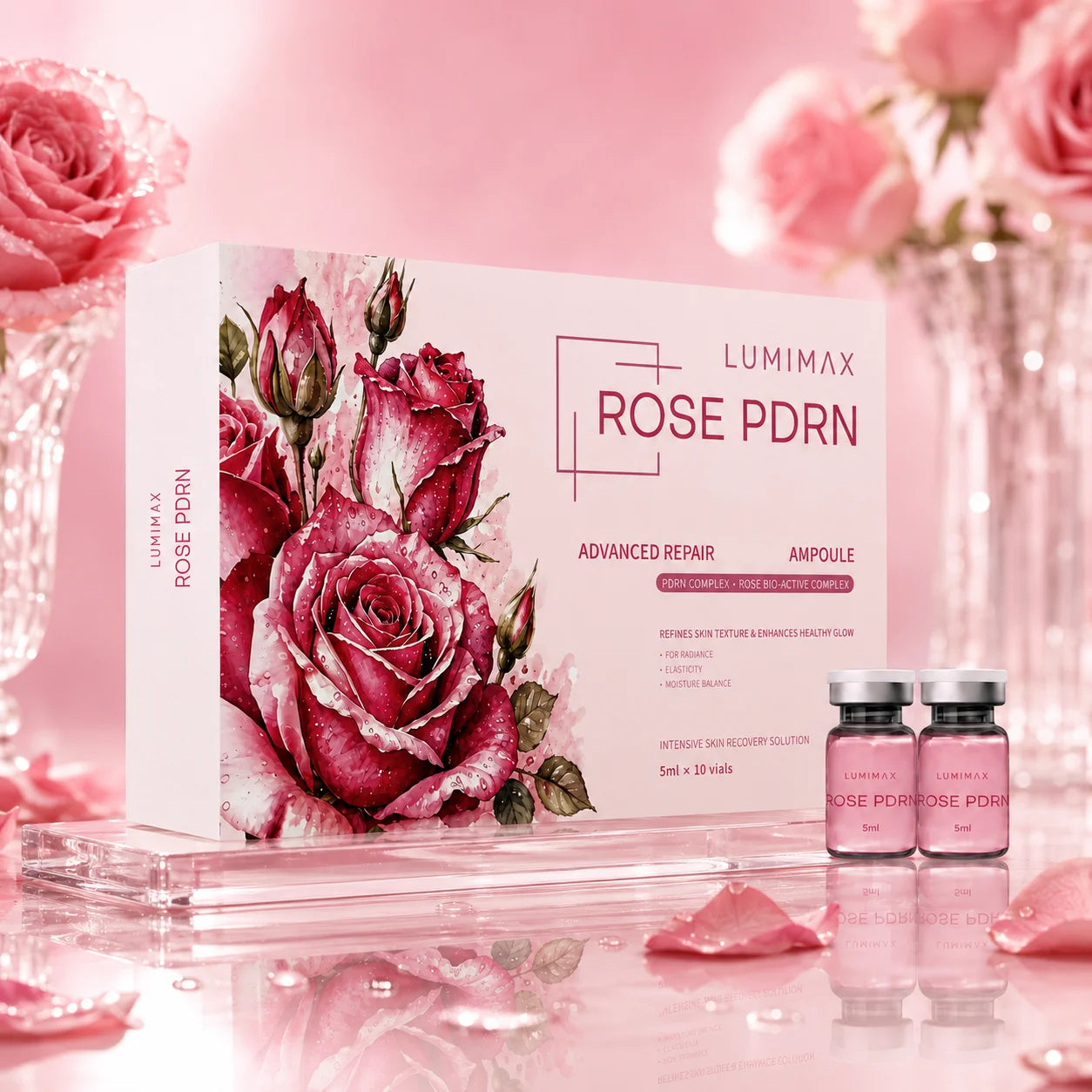 Korean Skin Care ROSE PDRN Serum Pink PDRN Collagen Essence Firming Hydrating  Brighting Face Care 5ML*10vial Beauty Product