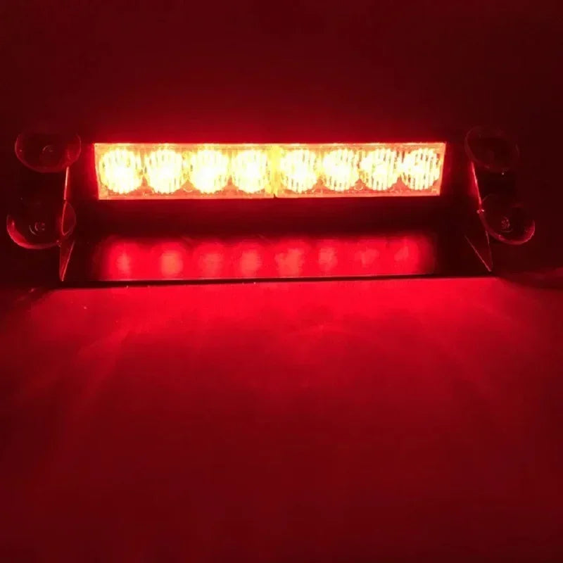 8 LED Car Police Lights Strobe Light For 12VEmergencySignalLamps Light Auto Truck FlashingWindshield FlashWarningLightInstrument