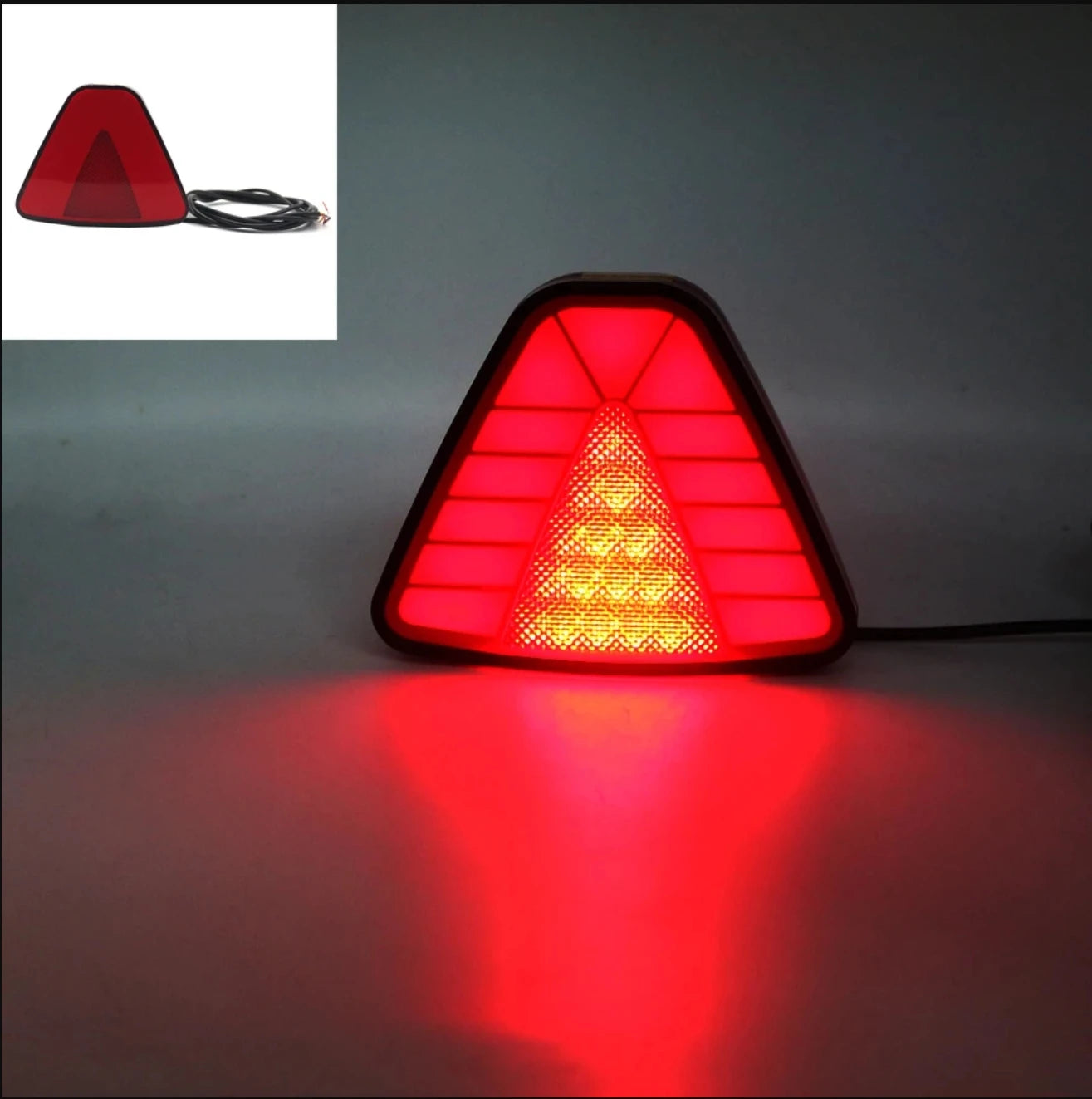 LED Car Flash Tail Brake Light 12V Rear Bumper Strobe Lamp Flowing Triangle Taillight For Auto Truck Pickup Motorbike Waterproof