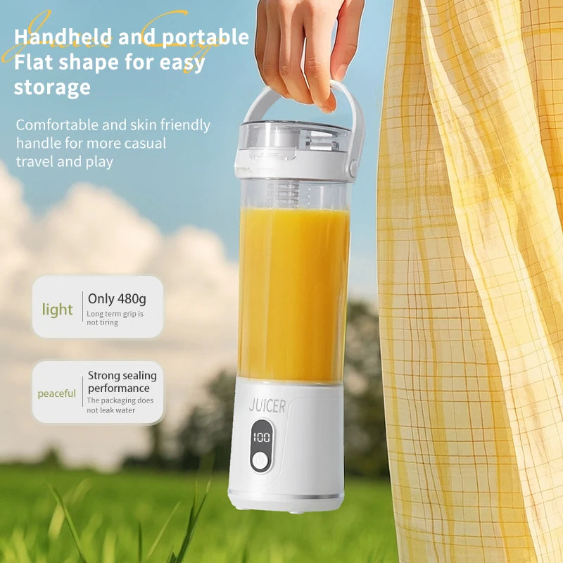Portable Blender 600ML Electric Juicer Fruit Mixers 4000mAh USB Rechargeable Smoothie Outdoor Fresh Fruit Blender Personal Juice