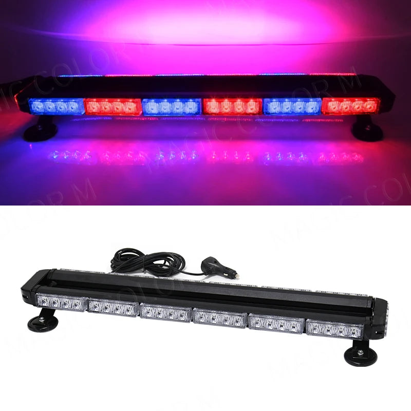 Car Strobe Emergency Warning Lights 54 Led Flashing Auto Truck Beacon Signal Lamp Flash Dash Windshield Magnetic Base 12V