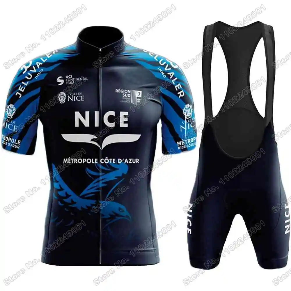 2023 Team Nice Métropole Cycling Jersey Set Men Cycling Clothing Summer Road Bike Shirts Suit Bicycle Bib Shorts MTB Maillot