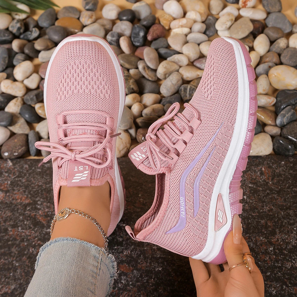 Women's Shoes, Casual Shoes for Ladies New Breathable Mesh Anti-Slip Soft-Soled Comfortable Sports Shoes