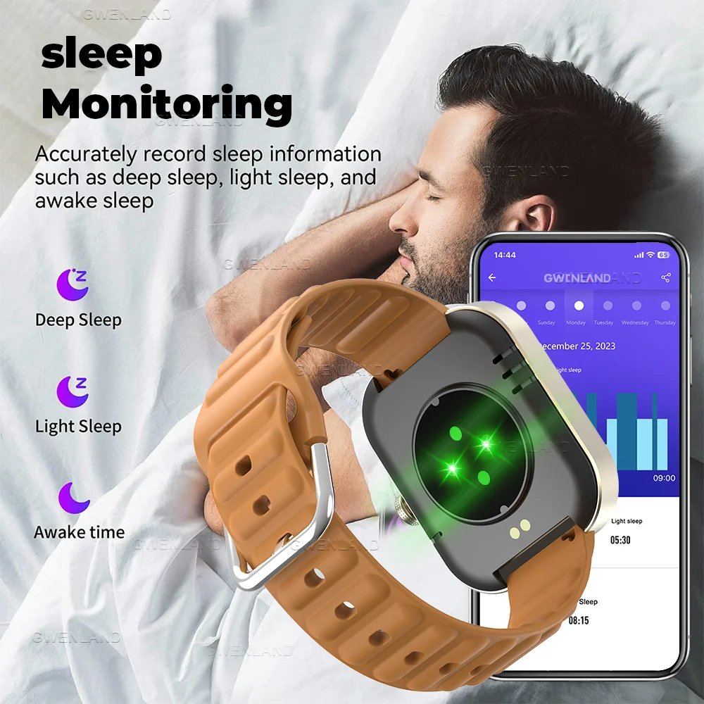 New Smart Watch for Men Women - 2.01" HD Full Touch Screen, wireless Call, Health monitoring & Sleep Monitor, Fitness Tracker,