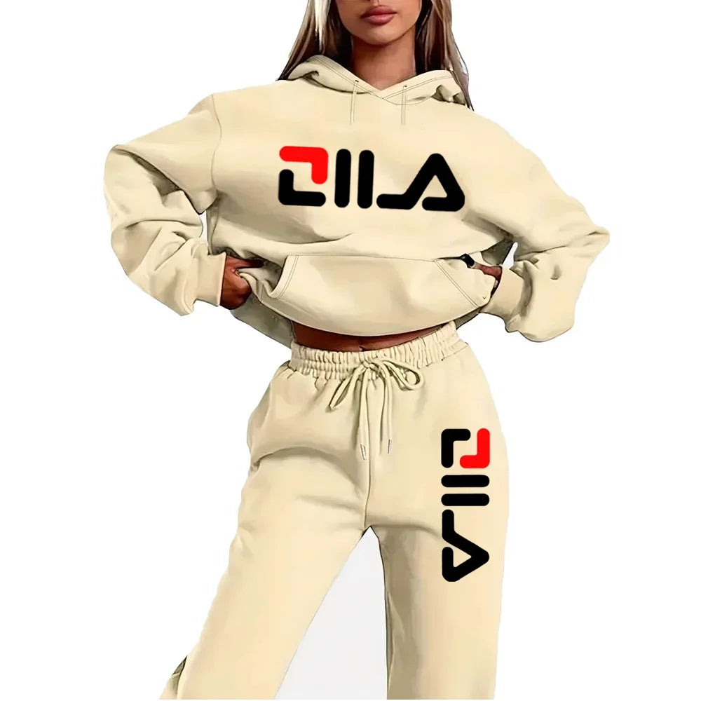 Women's Tracksuit Quality Two Piece Set for Women Fashion Jogging Sweatshirt Suit Drawstring Sports Daily Hooded Hoodies Sweatsh