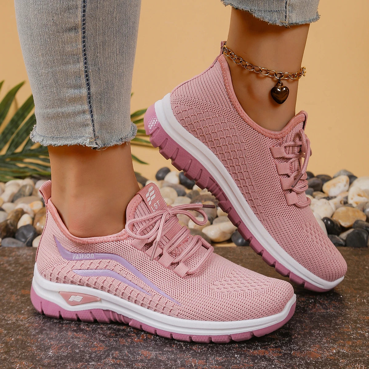 Women's Shoes, Casual Shoes for Ladies New Breathable Mesh Anti-Slip Soft-Soled Comfortable Sports Shoes