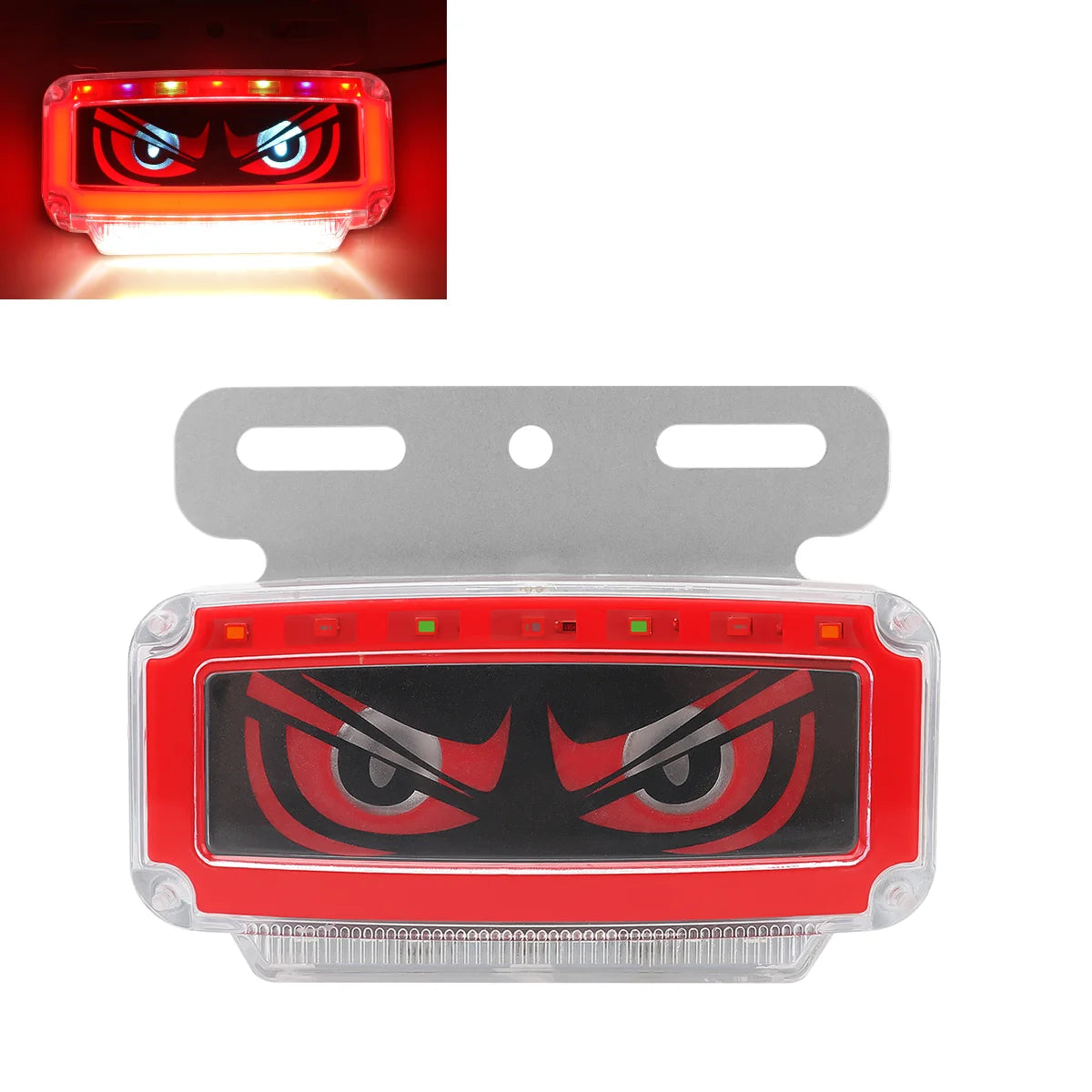 1x 24V Truck RV Vehicle Eye Side Marker Lights Waterproof Ultra-Brigh Focus Lamp LED Side Marker Lights With Dynamic Effect red