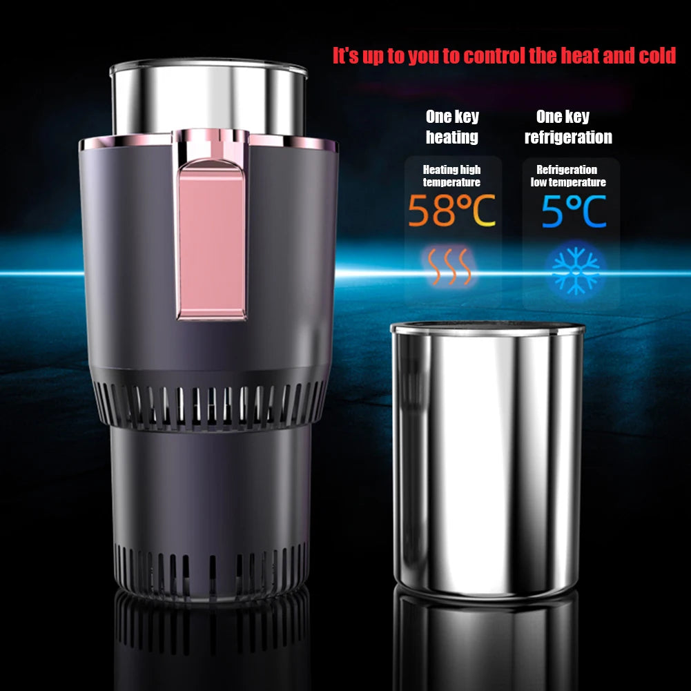 2 In 1 Portable Smart Car Cup Cooler Warmer Drinks Holder Home Fast Refrigeration Cooling Heating Mini Touch Screen Beverage Mug