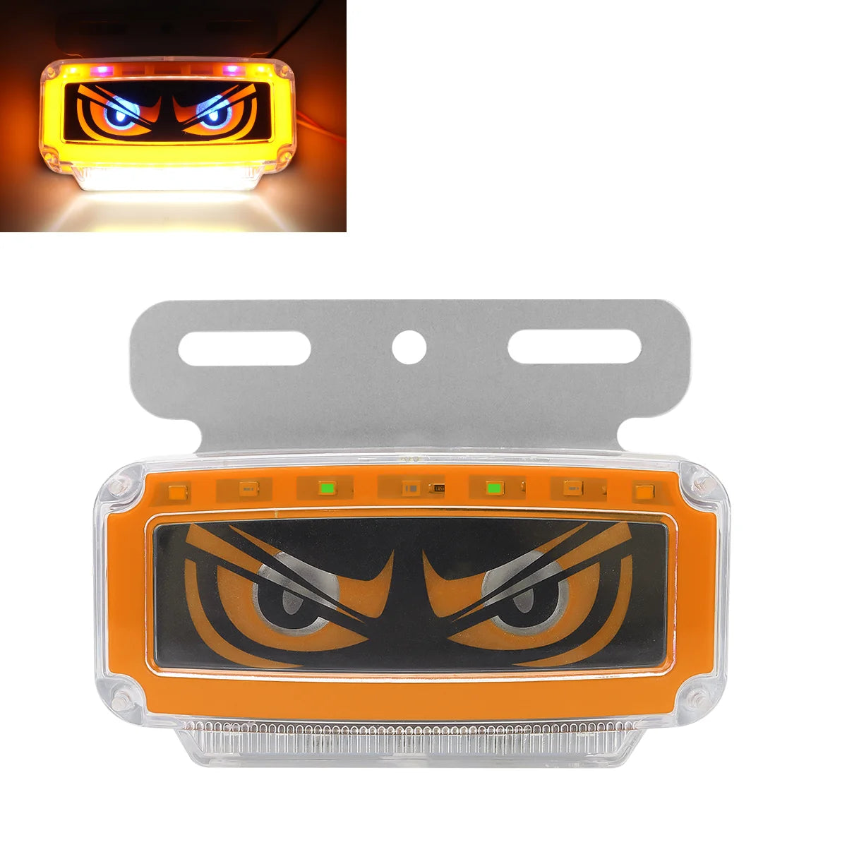 1x 24V Truck RV Vehicle Eye Side Marker Lights Waterproof Ultra-Brigh Focus Lamp LED Side Marker Lights With Dynamic Effect red