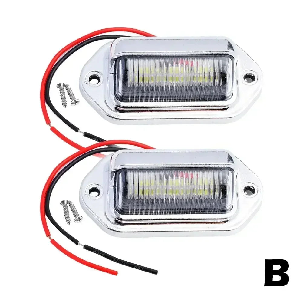 1/2pcs Truck Side Marker Lights 6 LED Bulbs 12V 24V For SUV Truck Trailer Van Tag Step Lamp Motorcycle Signal Lamp Universal