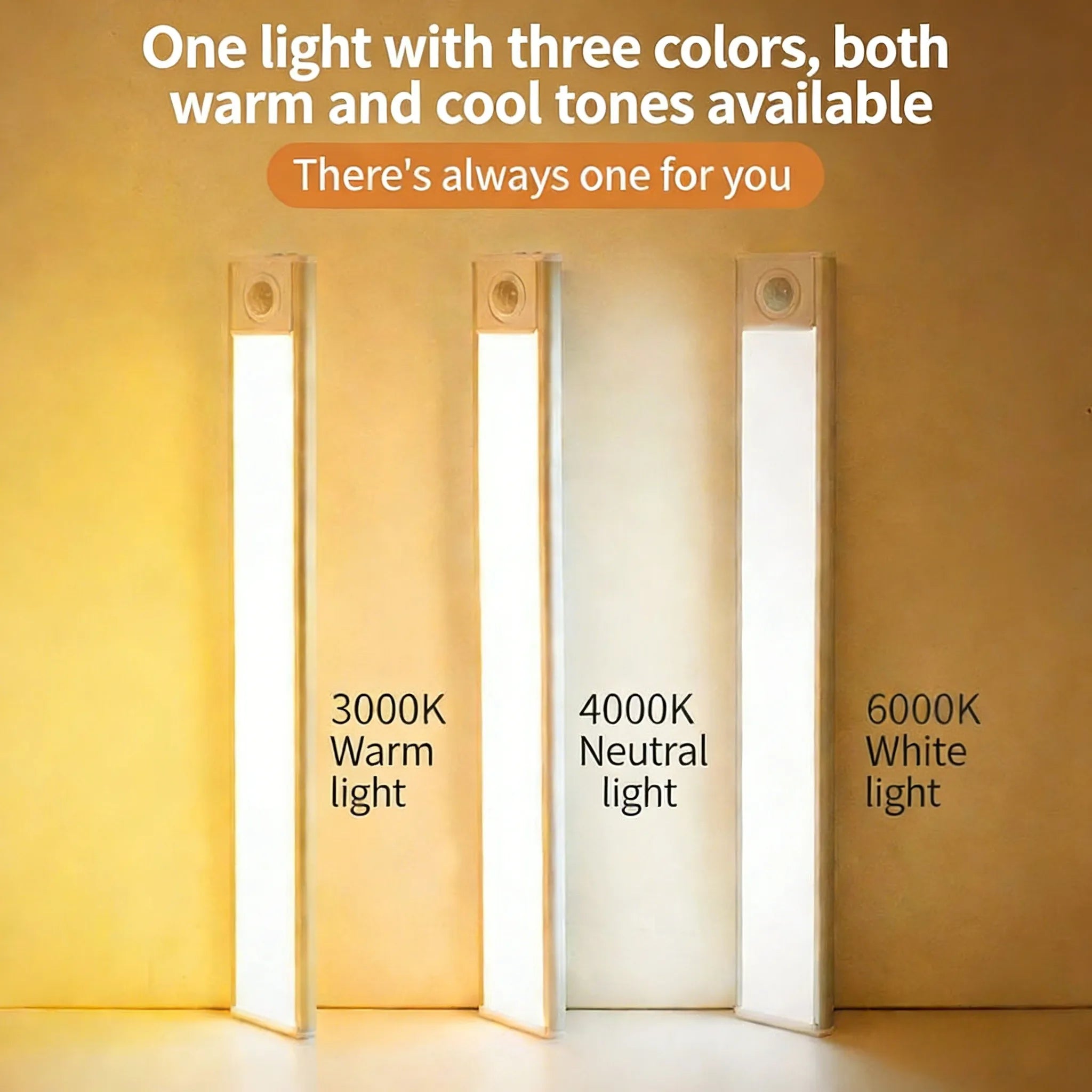 LED Lights Motion Sensor Cabinet Lights Dimmable Touch LED Night Light Rechargeable Tube Light 3 Colors Night Lamp For Kids Gift