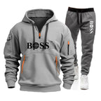 Men's Windproof Pullover Hoodie & Jogger Set