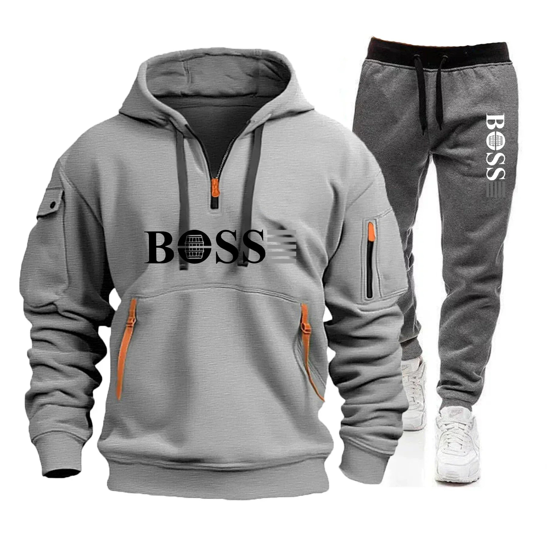 Men's Windproof Pullover Hoodie & Jogger Set
