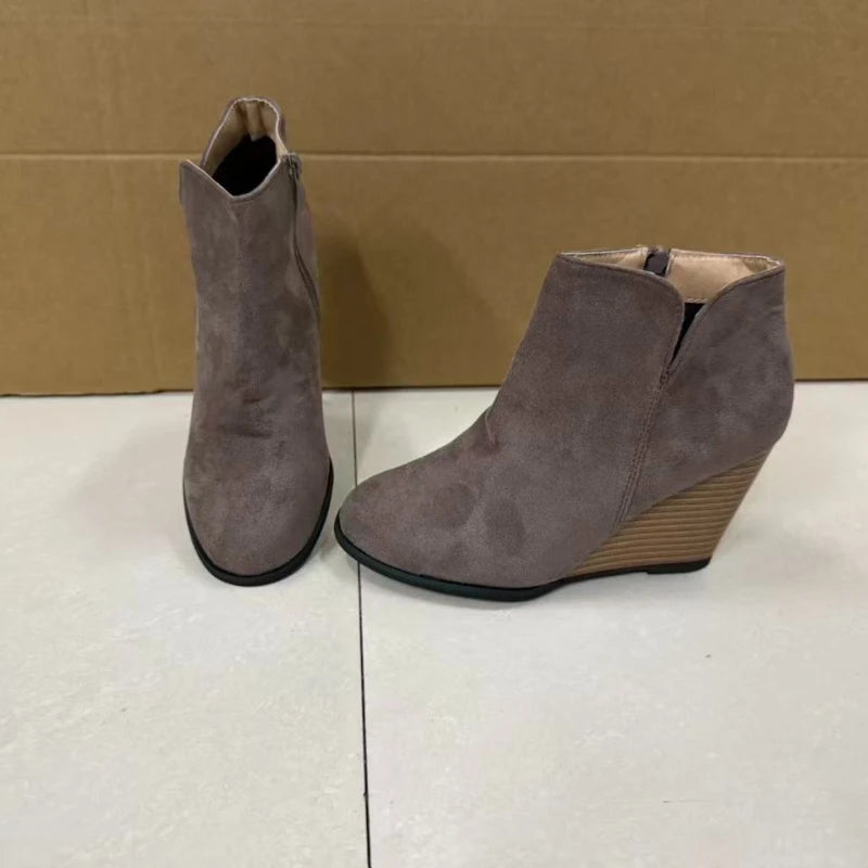2025 New Womens Boots Side Zip Women Wedge Shoes Fashion Lightweight Ankle Boots Summer High Quality Shoes for Women Botas Mujer
