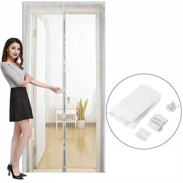 2025 New Magnetic Screen Door Fit Door Upgraded Door Screen Magnetic Closure with Powerful Magnets Fiberglass Mesh Curtain