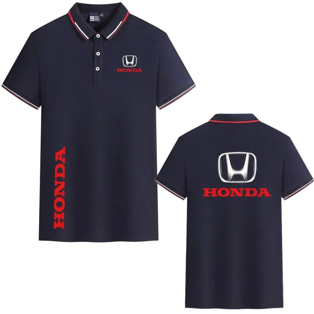 Honda motorcycle riding T-shirt, high-quality lapel polo shirt, successful business people daily commuting casual men's clothing