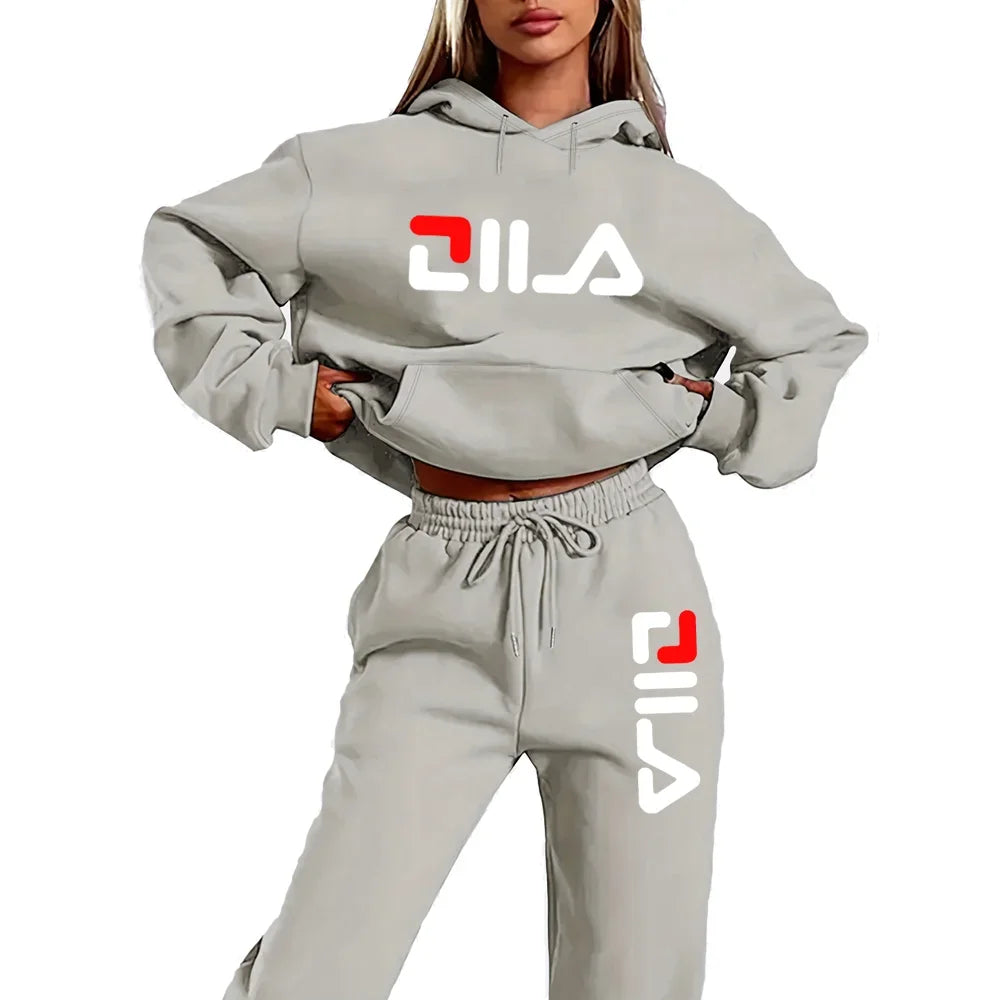 Women's Tracksuit Quality Two Piece Set for Women Fashion Jogging Sweatshirt Suit Drawstring Sports Daily Hooded Hoodies Sweatsh