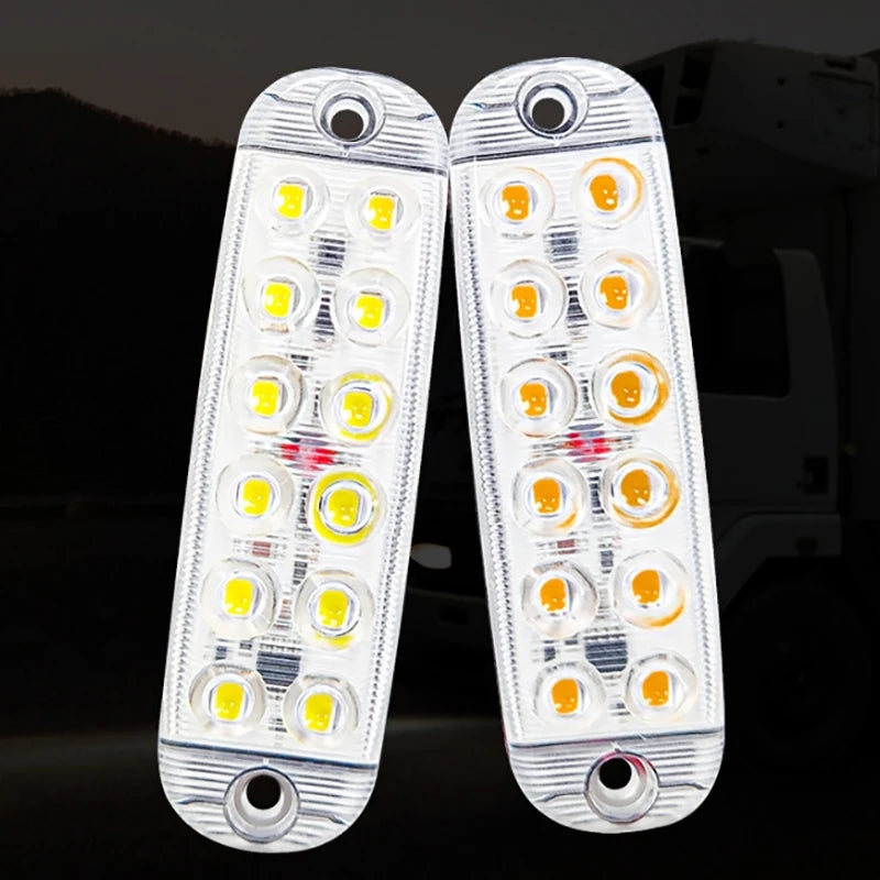 12 Led Strobe Side Warning Lights Strobe Grille Flashing Lightbar Car Truck Signal Lamp Traffic Lights 12V-80V