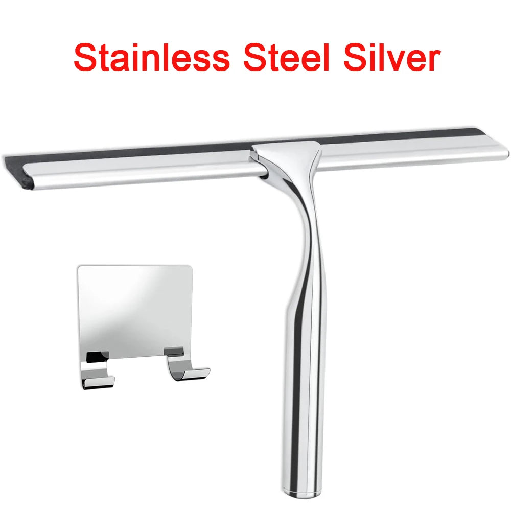 Shower Squeegee  for Glass Door Shower Wall Scraper Cleaner With Silicone Holder Bathroom Mirror Wiper Scraper Glass Cleaning