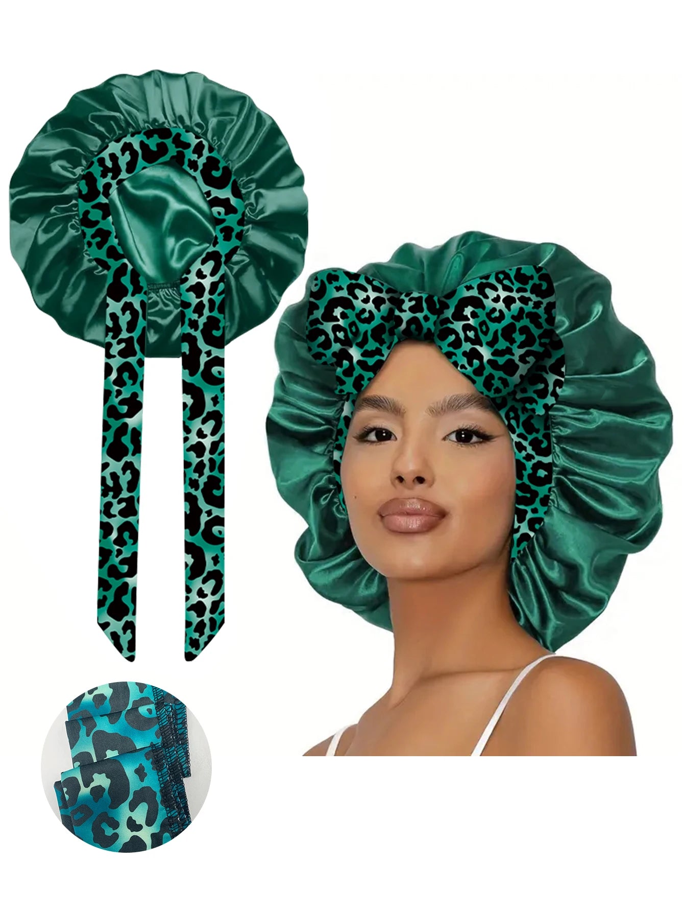 1pc  Satin bonnet with tie for women  Soft Silky Hair Care for Night Use Single Piece Stylish Hair Accessory
