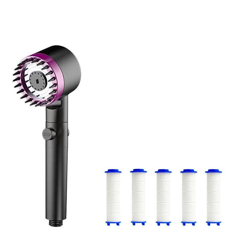 Shower Head Shower Filter with Four Modes Bathroom Accessories Head Massage Shower Accessories Shower Knobs Home Furnishings