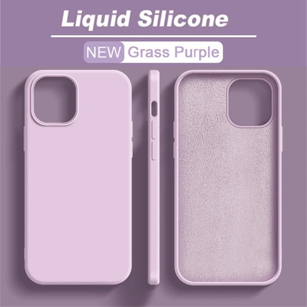 Original Phone Case For iPhone 17 16 15 11 12 13 14 Pro Max Luxury Liquid Silicone Cases For 7 8 Plus X XR Shockproof Soft Cover