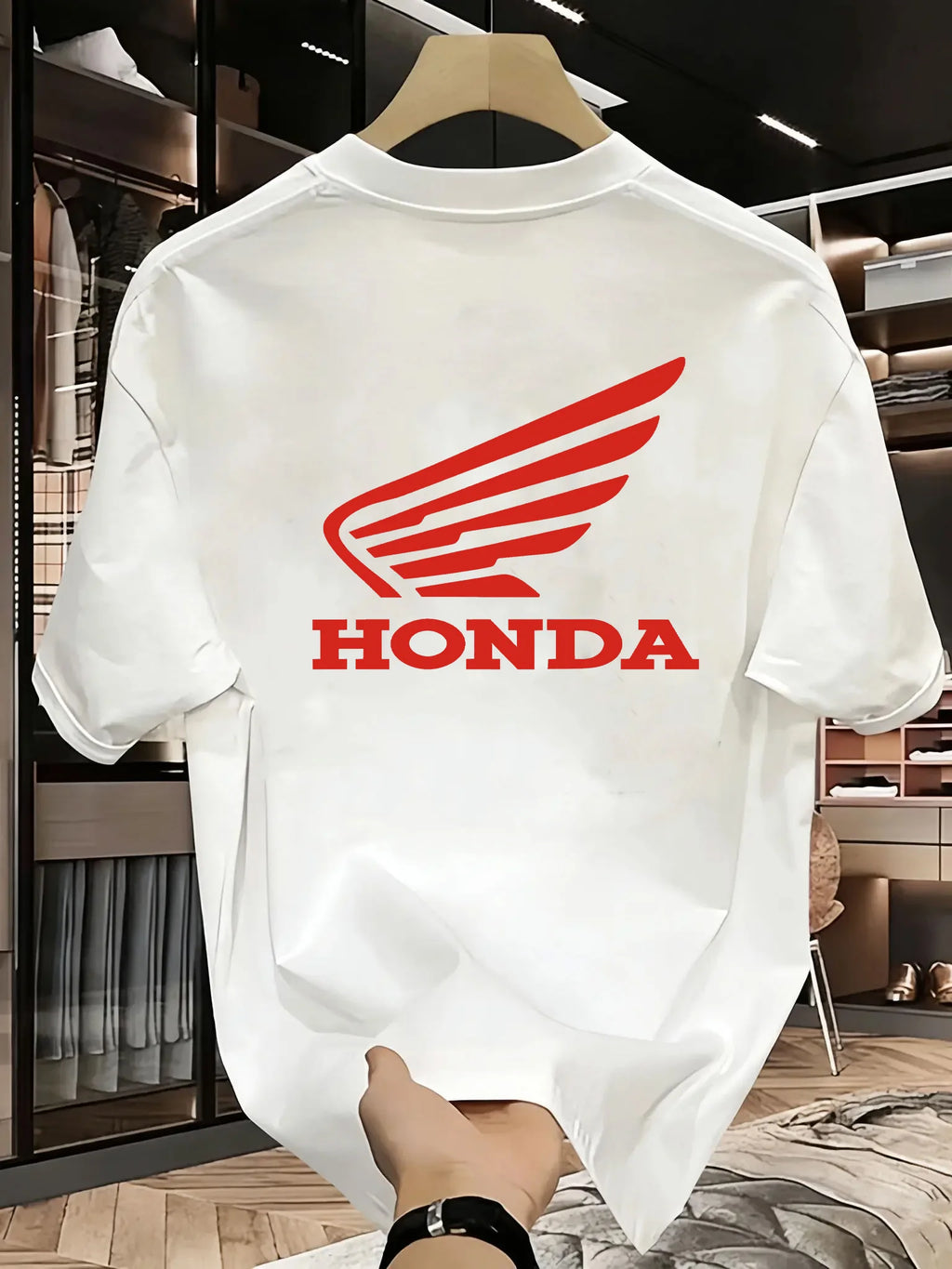 Men's and women's Honda cotton T-shirts, short sleeved retro casual fashion T-shirts for motorcycle racing, off-road enthusiasts
