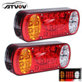 ATVOV 2pcs 12V 24V Truck LED Tail Light Taillight Rear Stop Brake Reverse Light Signal Lamp Indicator Trailer Caravan Van UTE