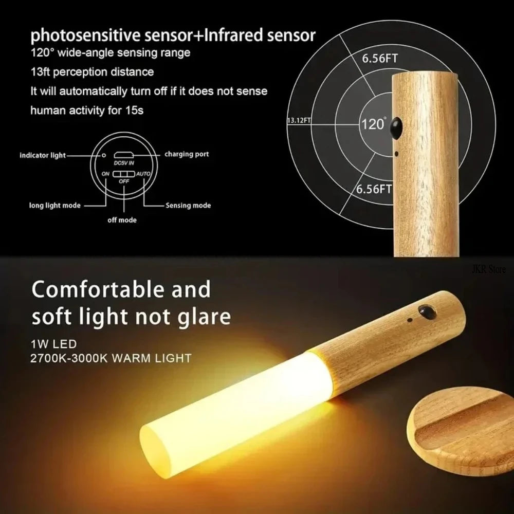 Led Light Motion Sensor Lighting Lamps Room Decor For Home Rechargeable Lamp Bedroom Decoration Decorative Lights Bedside Mood