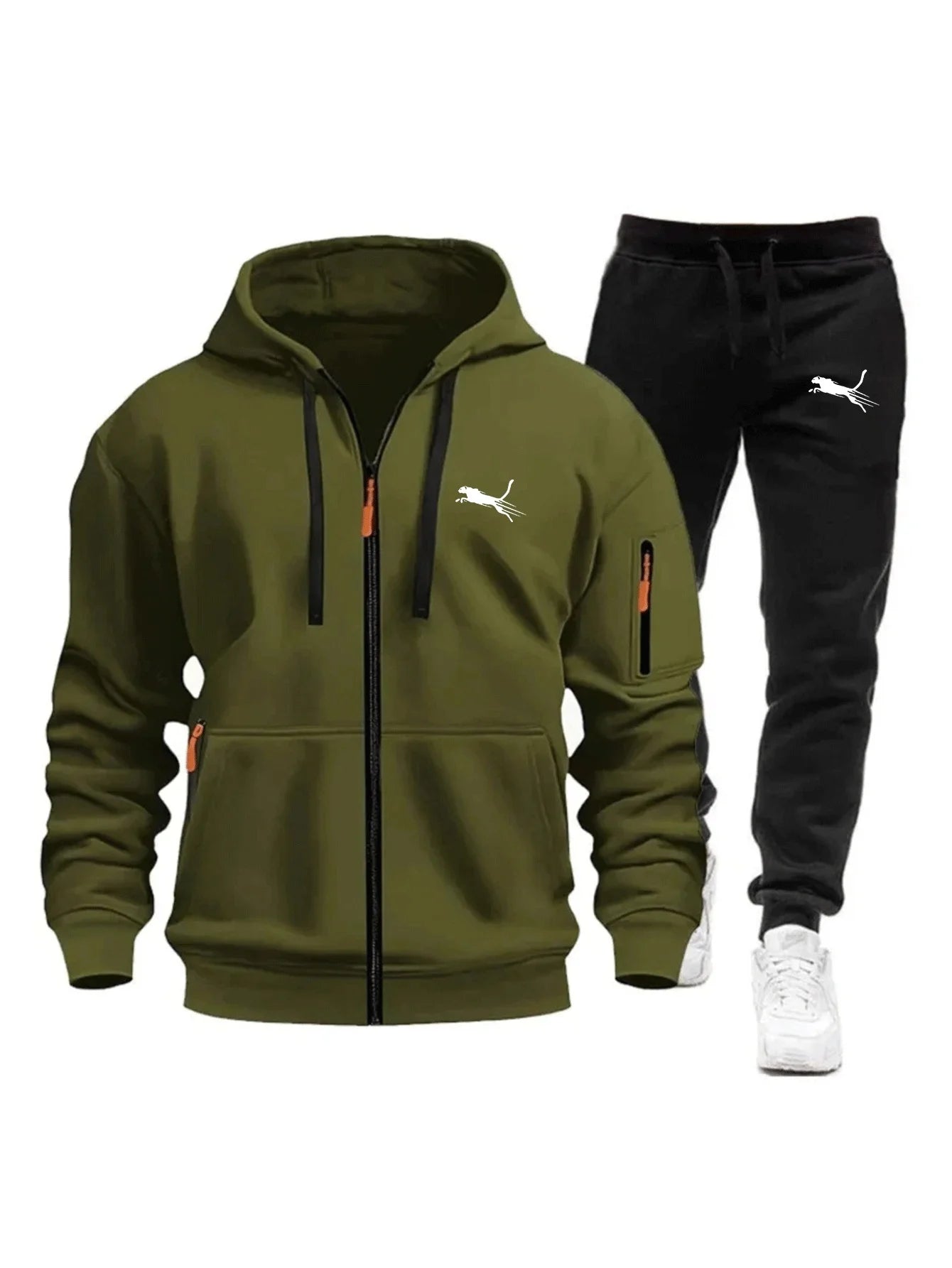 Men's Fleece Zip Tracksuit Co-ord Set
