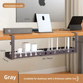 Retractable Clamp On No Drill Under Desk Cable Tray Retractable Metal Wire Organizer Power Strip Storage