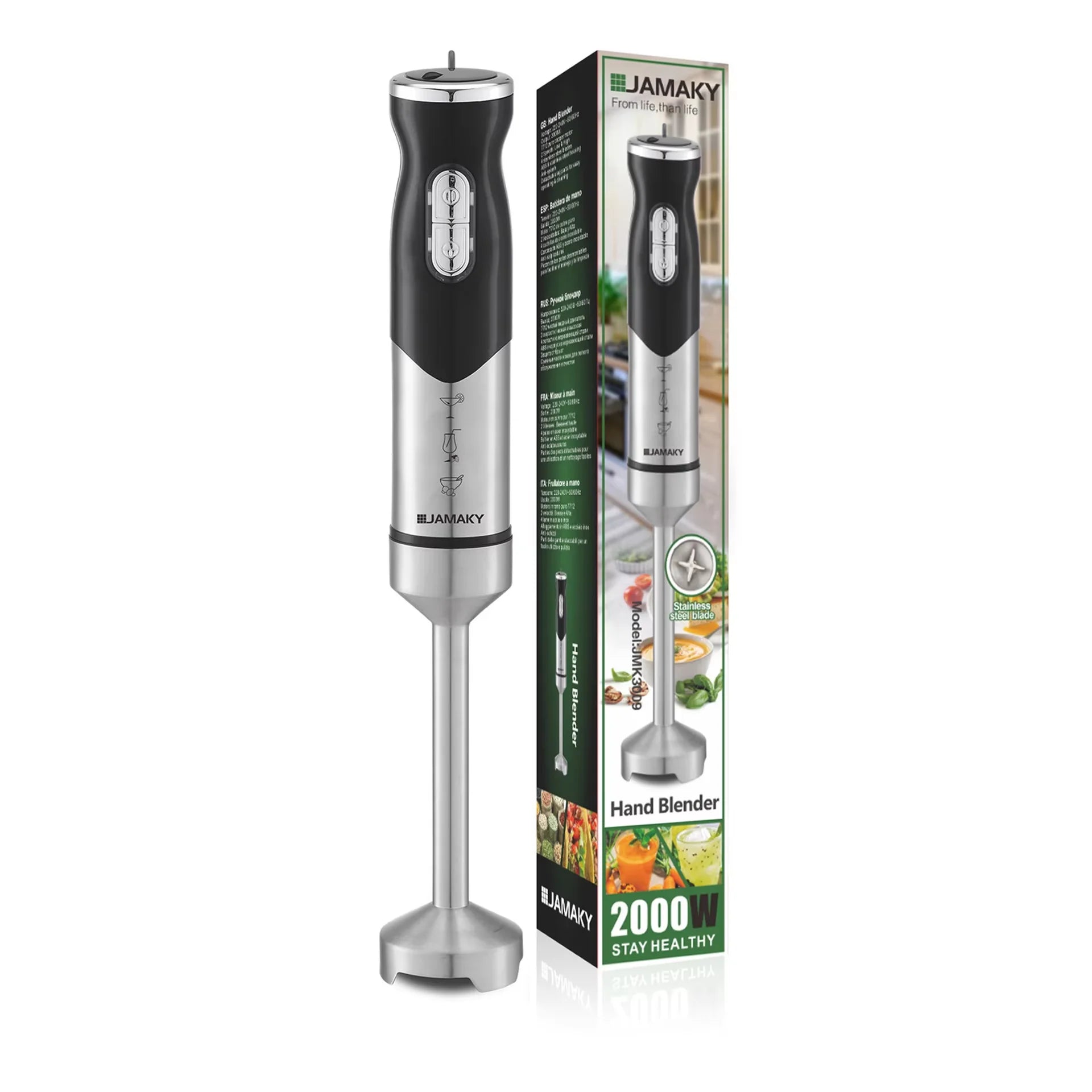 2000W High-power Handheld Blender Household Multi-functional Portable Blender Baby Food Processor Meat Grinder Food Processor