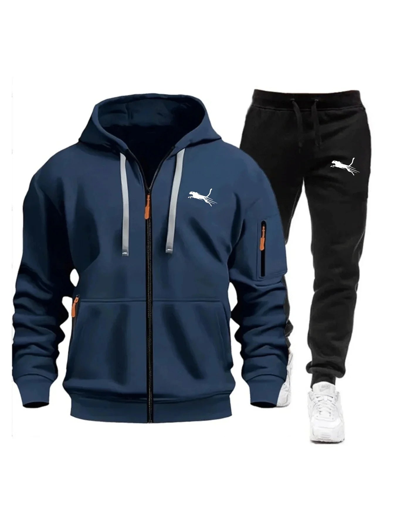 Men's Fleece Zip Tracksuit Co-ord Set