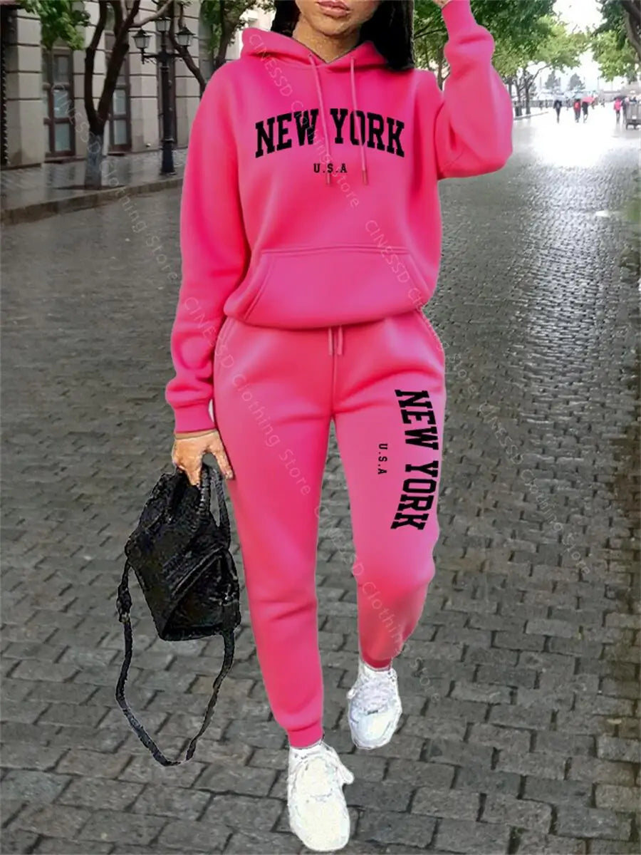 New York Women's Tracksuit — Hoodie & Pants Set